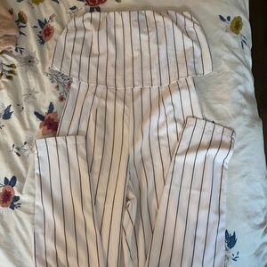 Strapless Striped Jumpsuit